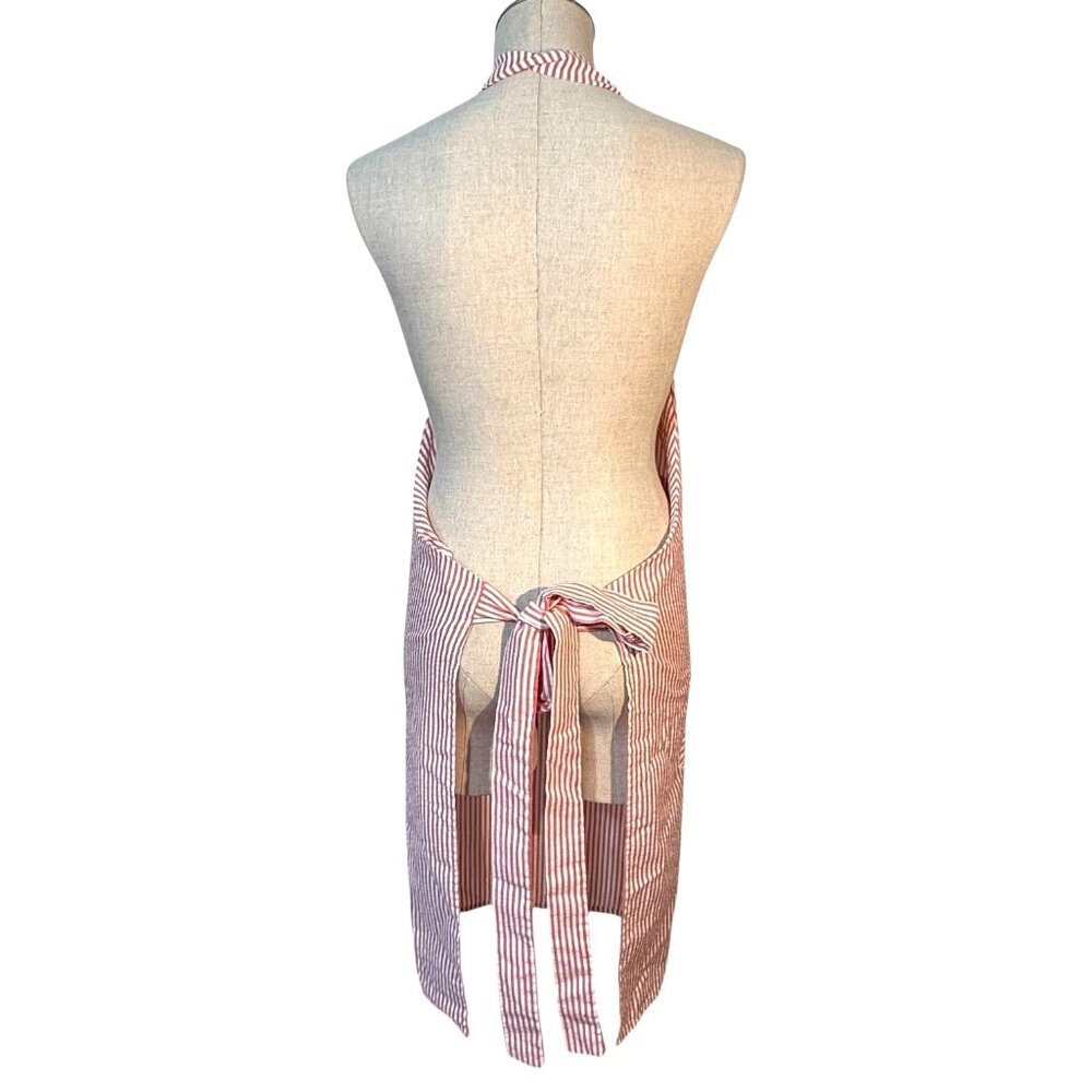 Womens Hand Made Rooster Kitchen Apron Appliqué Full Length Cotton Farmhouse Men - Picture 2 of 5